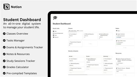 Notion Student Dashboard | Notion Everything