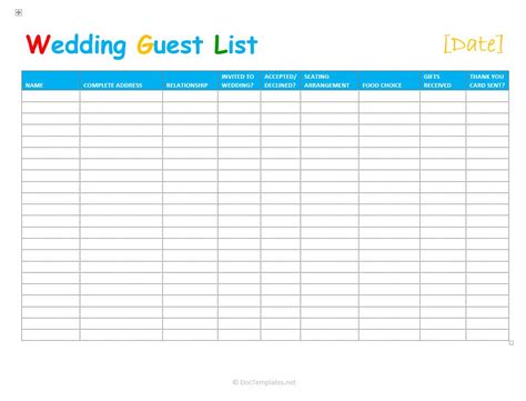 8 Free Wedding Guest List Templates and Managers