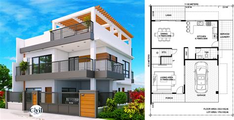 Arabella - Three Bedroom Modern Two Storey With Roof Deck | Engineering ...