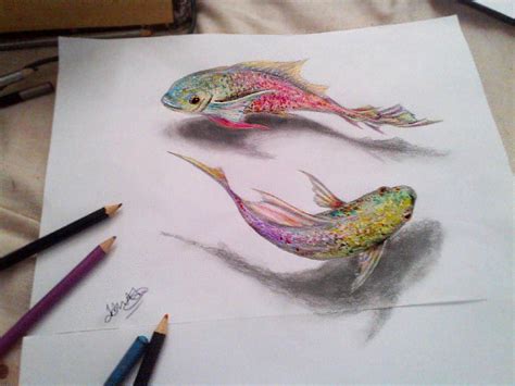 3d Pencil Drawings, Color Pencil Drawing, Animal Drawings, Flower ...