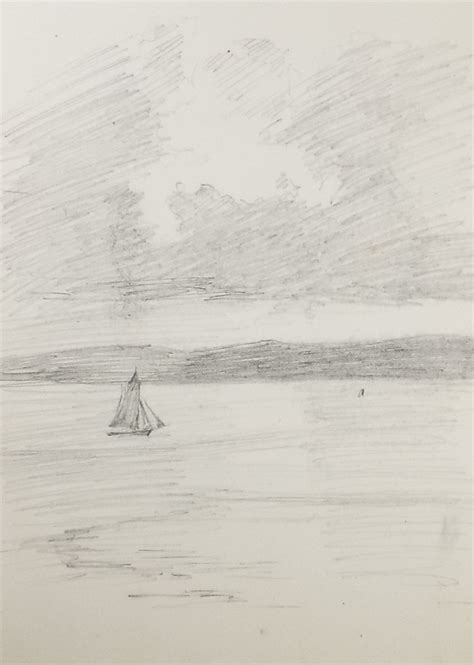 Original Pencil Sketch'sailing Boat in a Seascape' - Etsy