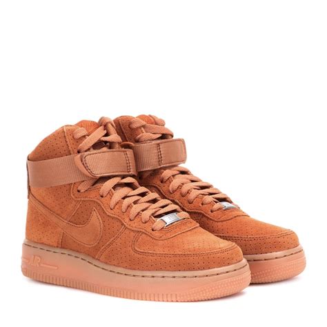 Nike Air Force 1 Suede High-top Sneakers in Brown | Lyst