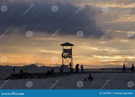 Ha Long bay sunset stock image. Image of long, night - 73579871