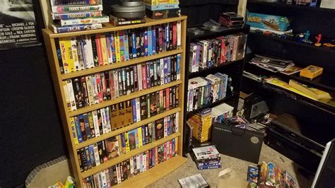 Tape collection, laserdisc and ced to the right : r/VHS