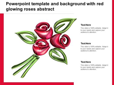 Powerpoint Template And Background With Red Glowing Roses Abstract ...