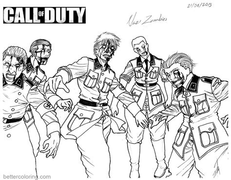 Call of Duty Coloring Pages Zombies - Free Printable Coloring Pages