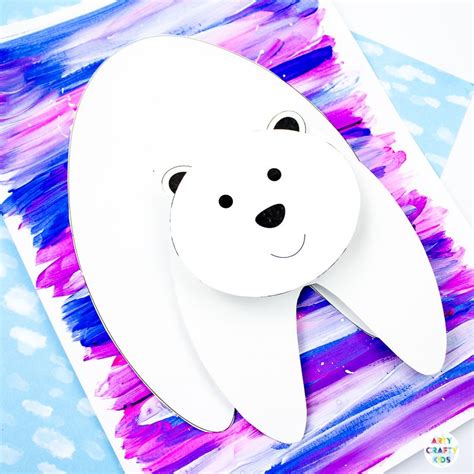 3D Polar Bear Winter Craft | Polar bear winter craft, Polar bear craft ...