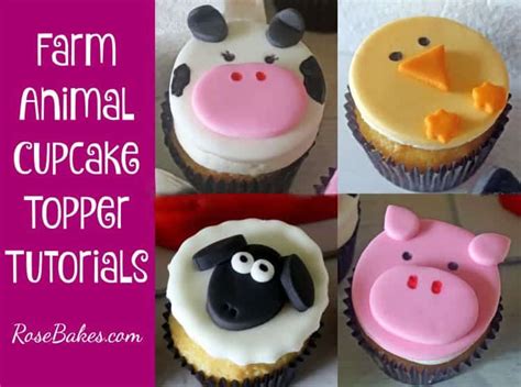 Farm Animals Cupcake Toppers Tutorials