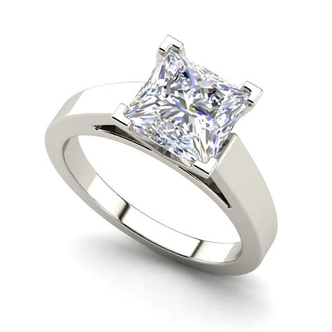 Cathedral 1 Carat VS1 H Princess Cut Diamond Engagement Ring