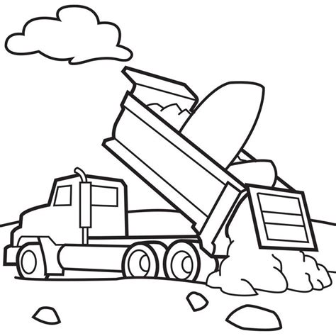 Dump Truck Coloring Page - Free Printable Coloring Pages for Kids