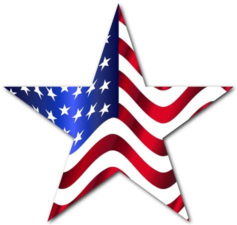 Clipart - American Flag Star 2 With Drop Shadow