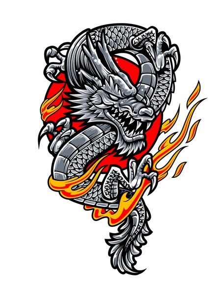 10,256 Dragon Fire Tattoo Stock Vectors and Vector Art | Shutterstock