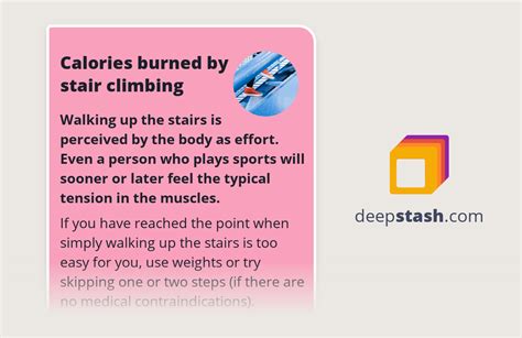 Calories burned by stair climbing - Deepstash