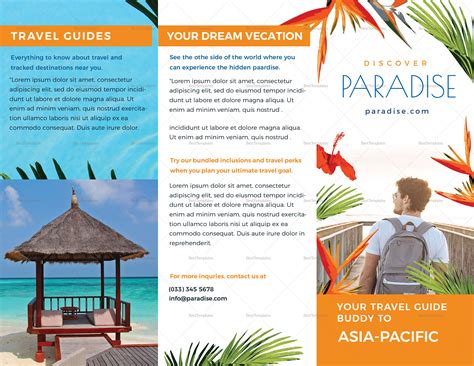 Travel Tri Fold Brochure Design Template in PSD, Word, Publisher ...