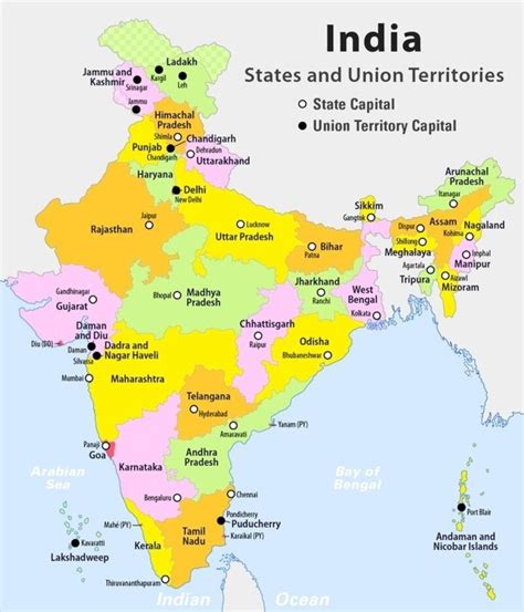 India Map with States: Political Map of India, Bharat Map