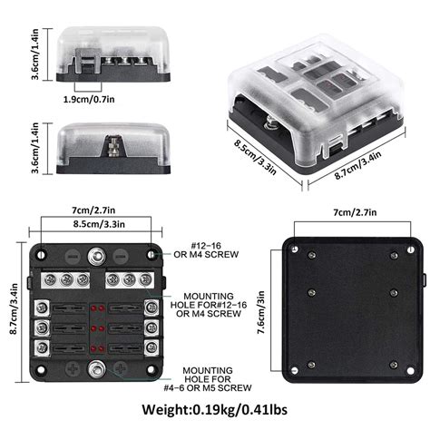 6-Way Fuse Block 12V Blade Fuse 6 Circuit Panel – HEARTDECO