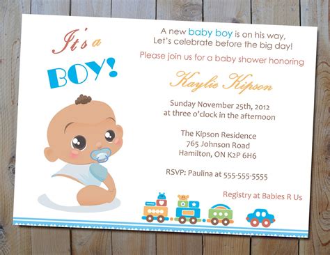 Boy Baby Shower Invitations Wording Ideas | FREE Printable Baby Shower ...