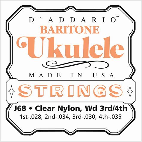 D'Addario J68 Baritone Ukulele Strings | Music123