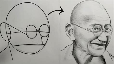 Mahatma Gandhi Sketch Art Work Poster For Bedroom, Living Room Walls ...