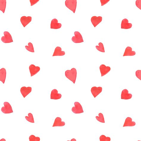 Watercolor hearts seamless pattern. Repeating Valentines day background ...