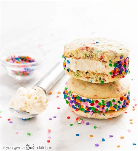 Birthday Cake Ice Cream Sandwiches | If You Give a Blonde a Kitchen ...