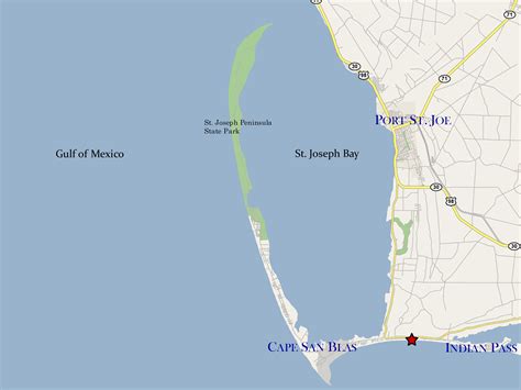 Map Of Cape San Blas Florida Beaches