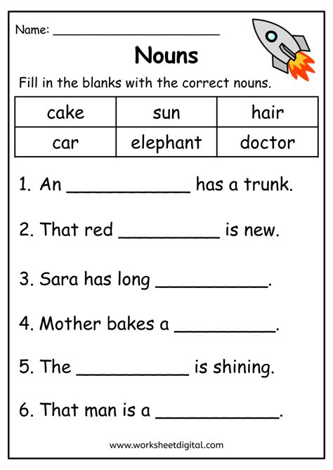 Nouns (Basics) Nouns Worksheet, Nouns And Verbs Worksheets,, 43% OFF