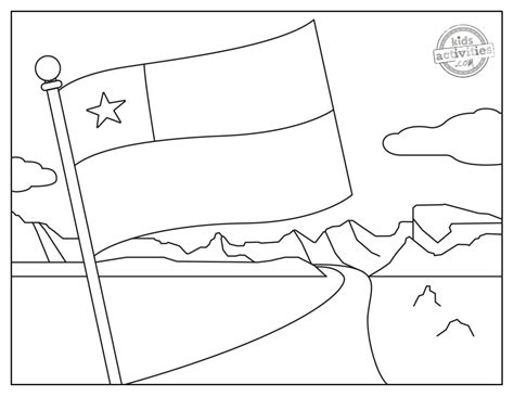 Chile Flag Coloring Page Coloring Pages