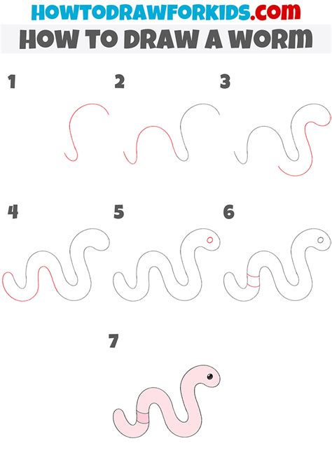 How to Draw a Worm - Easy Drawing Tutorial For Kids