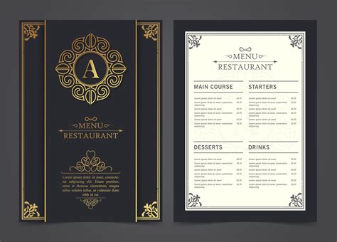 Menu restaurant luxury design template 1340049 Vector Art at Vecteezy