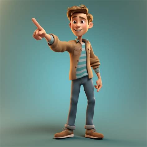 Premium Photo | Matthew 3d Cartoon Character Pointing With Pants