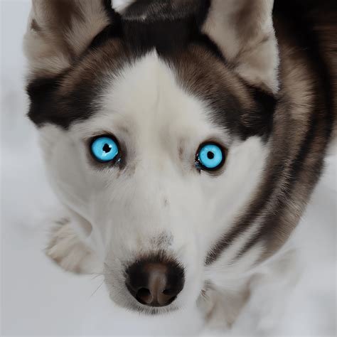 Blue Eyed Husky in the Snow · Creative Fabrica