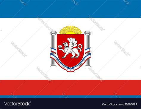 Flag republic crimea russia Royalty Free Vector Image