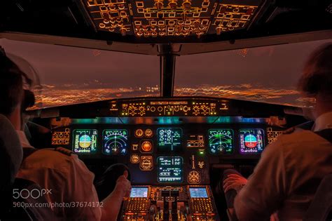 A321 Cockpit at night by Denis Roschlau / 500px