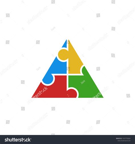 Puzzle Icon Vector Triangle Colored Jigsaw Stock Vector (Royalty Free ...