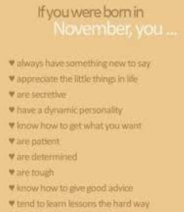 November Born Characteristics