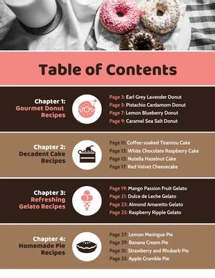 Free Recipe Table Of Contents Templates - Venngage