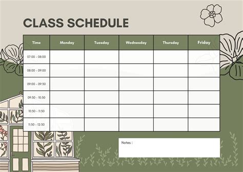 Classroom Schedule Chart