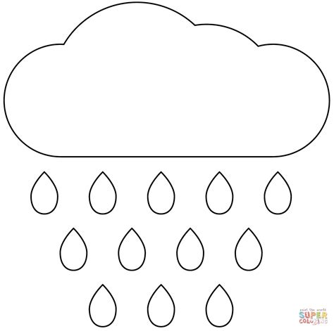 Cloud with Rain coloring page | Free Printable Coloring Pages