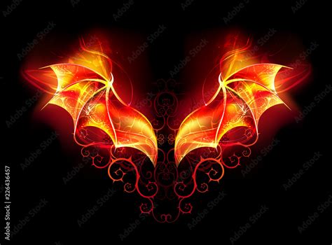 Fire Dragon wings Stock Vector | Adobe Stock