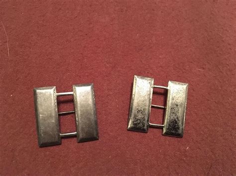 Vintage Us Army Captains Insignia Sterling Silver Bars Pin Back