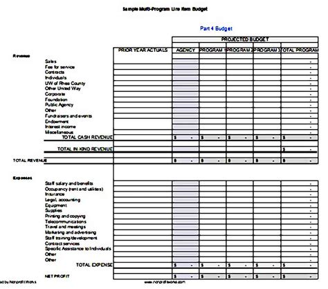 Non-Profit Budget Template Sample | Mous Syusa