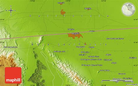 Physical Map of Mexicali