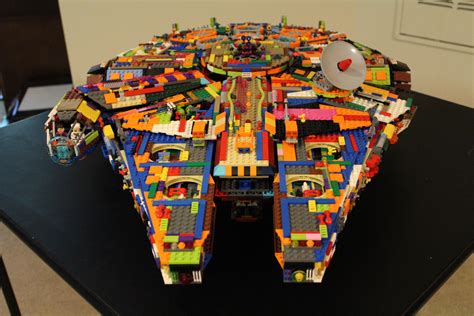 Rainbow Colored LEGO Millennium Falcon Built from Scratch - autoevolution