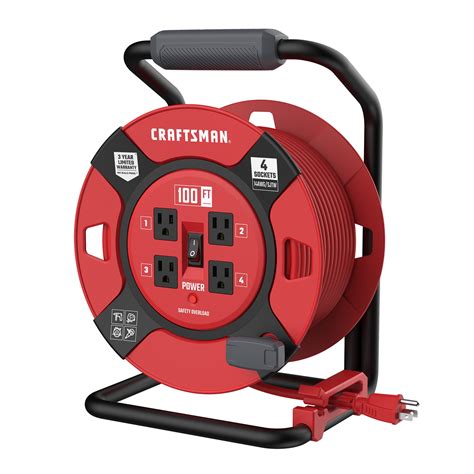 CRAFTSMAN Heavy Duty Retractable Extension Cord, 100 Ft, 12/17/2023