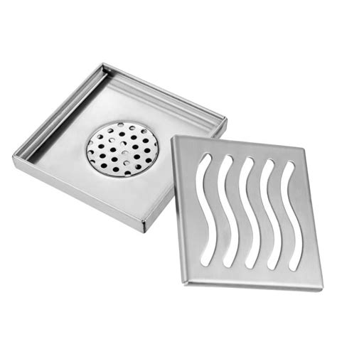 Bathroom Shower Drain Grate Waste Full Stainless Steel Square PS Series ...