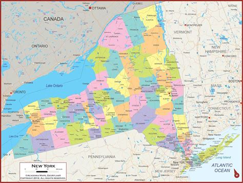 Map Of New York State By Counties - Map