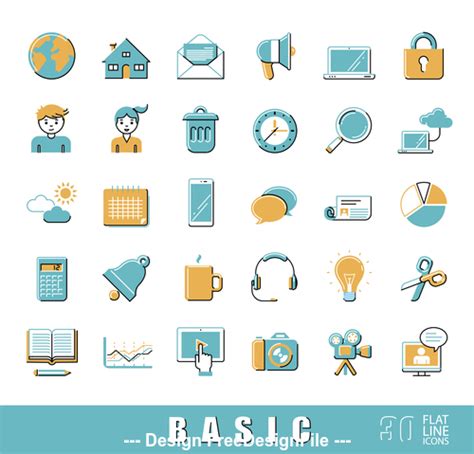 Basic icon vector free download