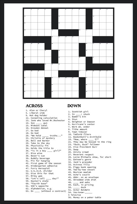 Large Print Easy Crossword Puzzles Printable - Printable Words Worksheets