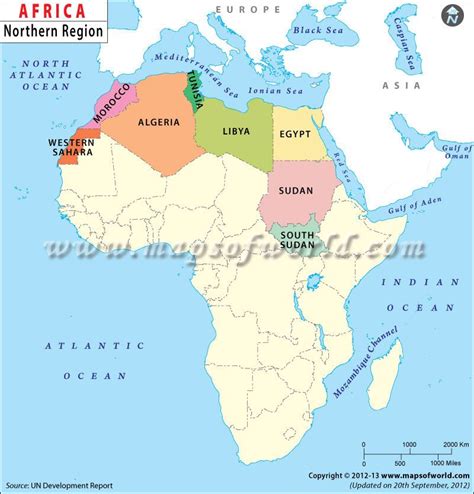 #NorthAfrica #Map shows the international boundaries of the North ...